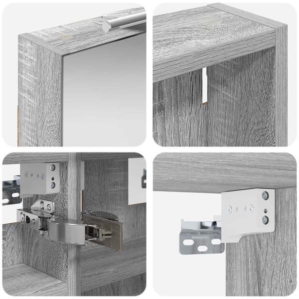 Badrumsskåpsset 3 st 100 x 10,5 x 50 cm Konstruerat trä
