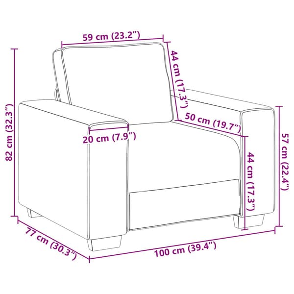 Soffstol Vinröd 100 cm tyg