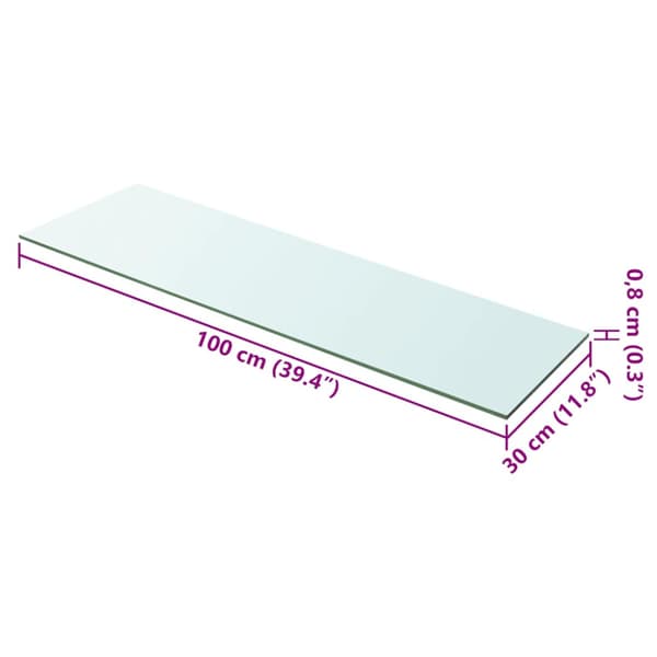 Hyllplan 2 st glas genomskinligt 100x30 cm