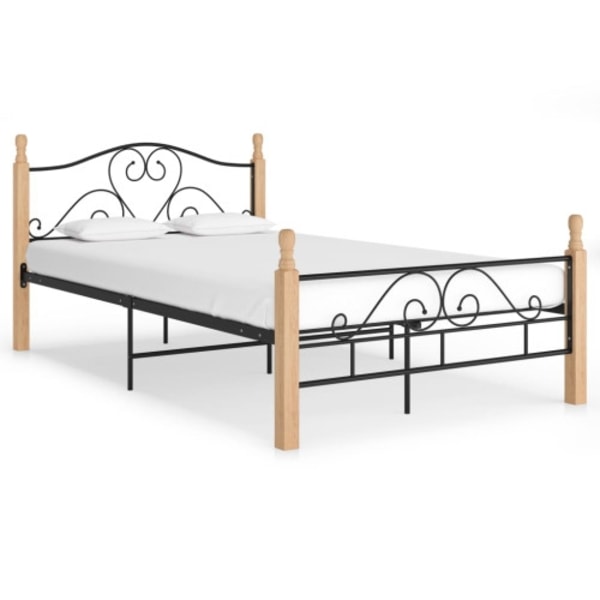 Sängram utan madrass svart metall 120x200 cm