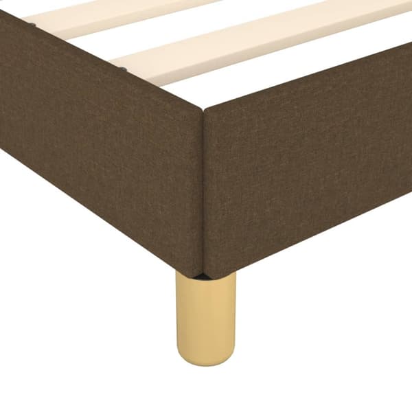Boxspring-sängram mörkbrun 160x200 cm tyg