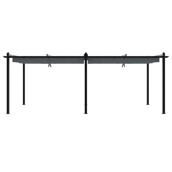 Paviljong med infällbart tak antracit 3x6 m aluminium