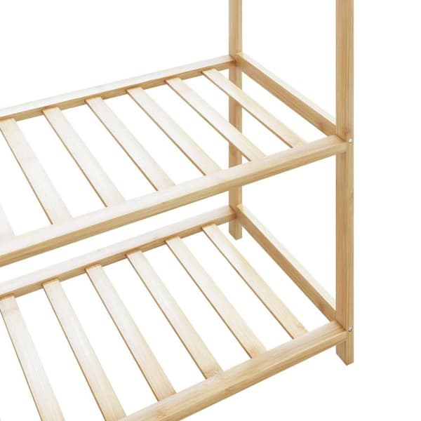 Klädställ med hyllor 80x40x175 cm bambu