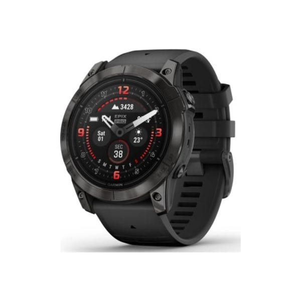 Garmin epix Pro Sapphire Edition 2a generation - titanium carbon gray DLC - Ja smart klocka med band - svart - 32 GB