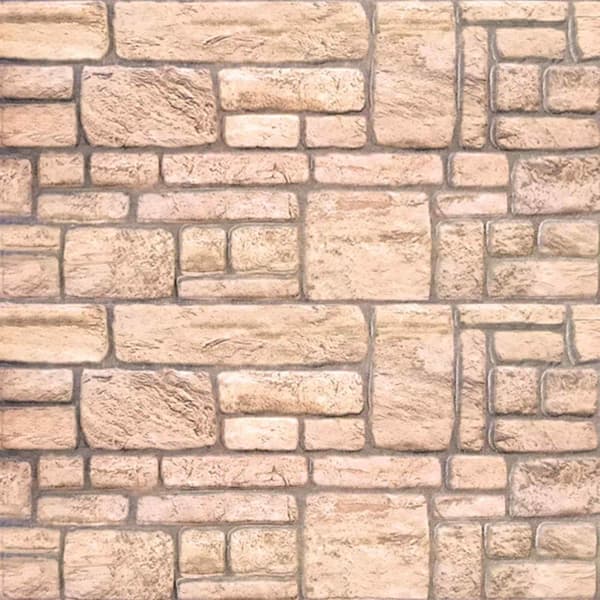 Väggpaneler 10 pcs Beige 100 x 50 cm EPS Skum