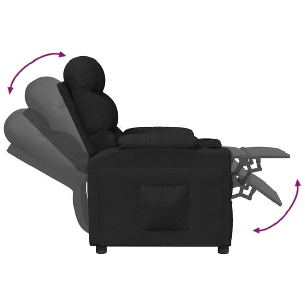 Reclinerfåtölj svart tyg