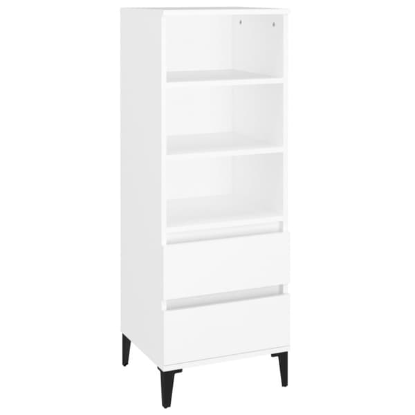 Högskåp vit 40x36x110 cm konstruerat trä