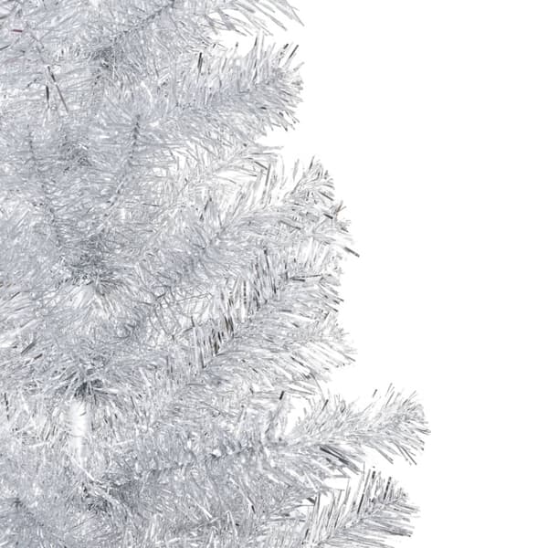 Belyst plastgran med kulor silver 180 cm PET