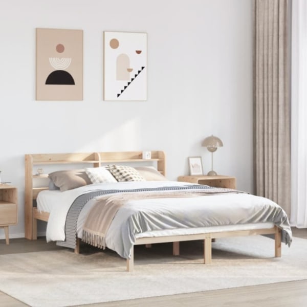 Sängram utan madrass 140x190 cm massiv furu