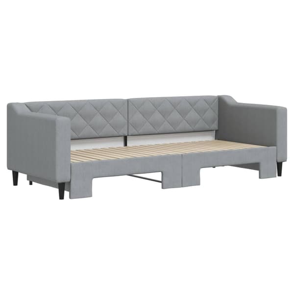 Dagbädd utdragbar ljusgrå 80x200 cm tyg