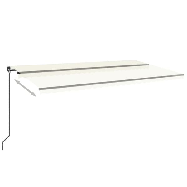 Markis manuellt infällbar 600x350 cm gräddvit