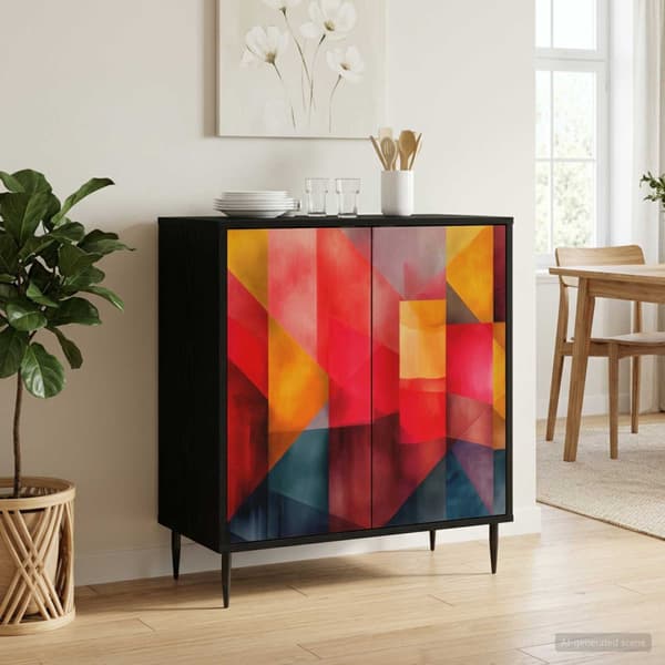 Sideboard HEESCH Svart ek 69 x 33 x 76 cm Konstruerat trä