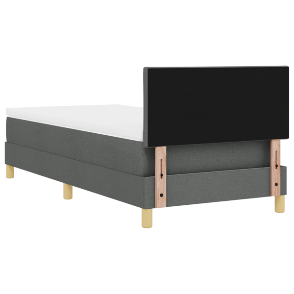 LED Box Säng med LED-ljusslingor Mörkgrå 90 x 190 cm tyg