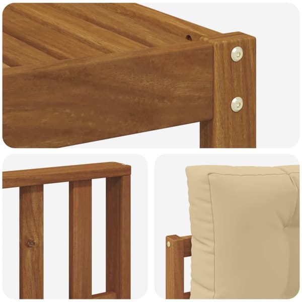 Utomhussoffset med kudde 6 pcs Naturlig och Beige