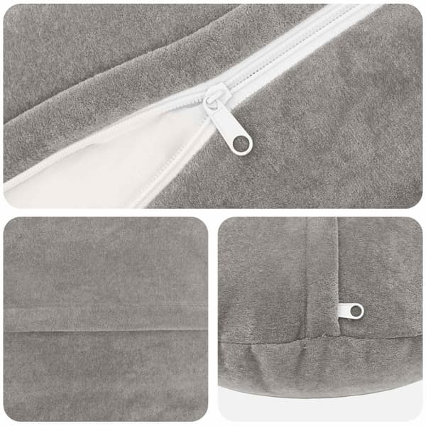 Kudde med kudde HEERLEN 6 st Ljusgrå Mikrofiber Fleece