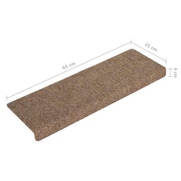 Trappmattor självhäftande 15 st 65x21x4 cm beige rektangulär kant