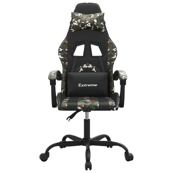 Gamingstol svart och kamouflage konstläder