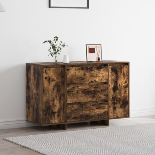 Sideboard Rökt Ek 120x41x75 cm Konstruerat Trä