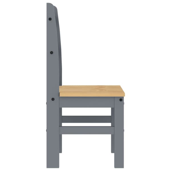 Matstolar 2 st grå 40x46x99 cm massiv furu
