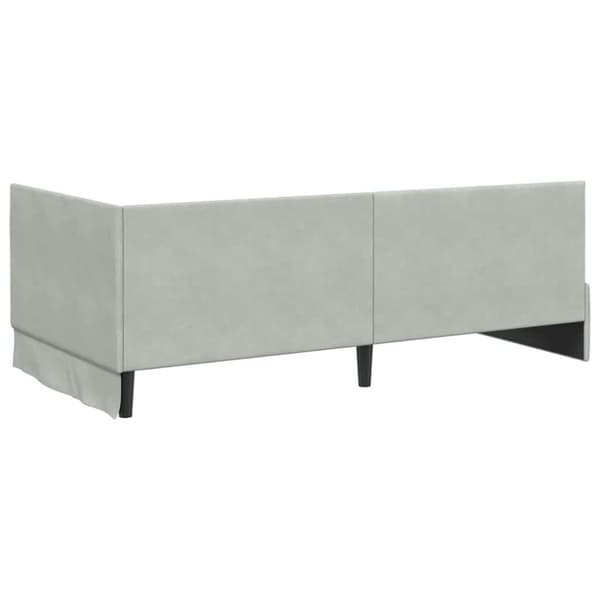 Hörn Sängram med huvudgavel Ljusgrå 100 cm x 200 cm Sammet