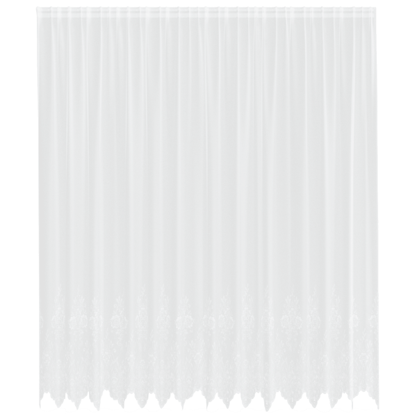 Spetsgardin med gardiner Blommor Vit 260 x 400 cm Polyester