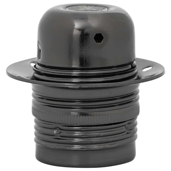 Lamphållare 2 st blank svart E27