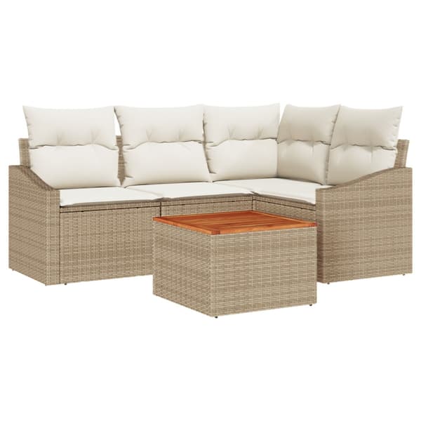 Trädgårdsoffset 5 st Beige konstrotting