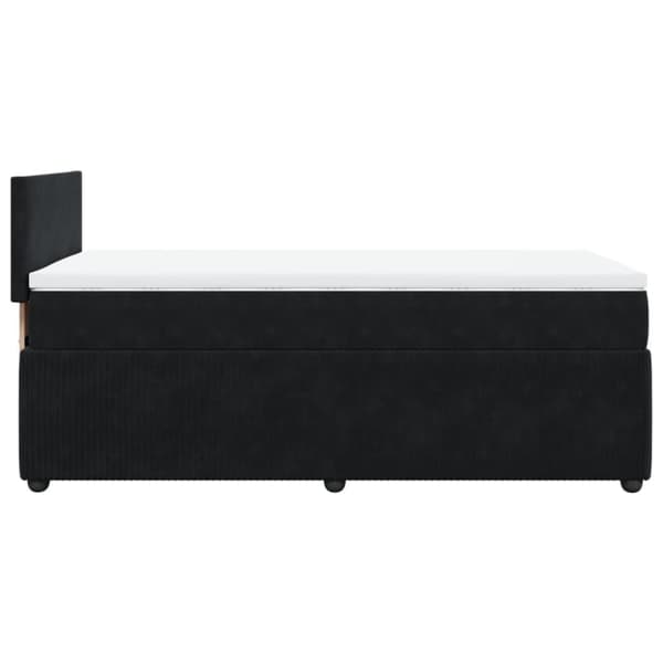 Ramsäng med madrass svart 100x200 cm sammet