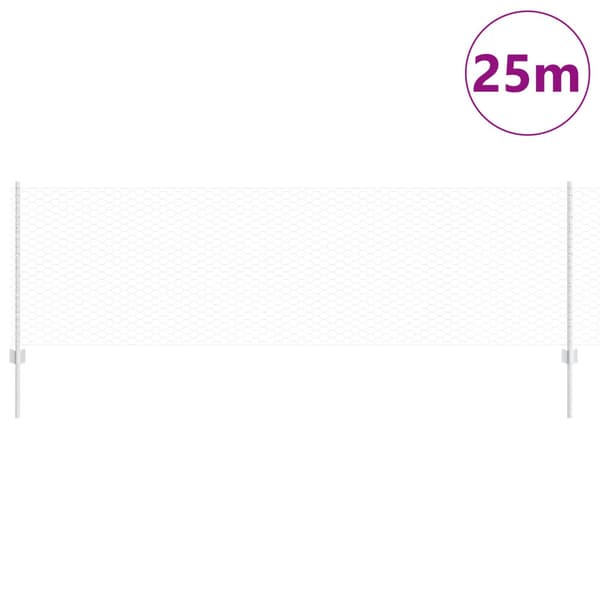 Stängsel med stolpe Silver 0,8 x 25 m Stål