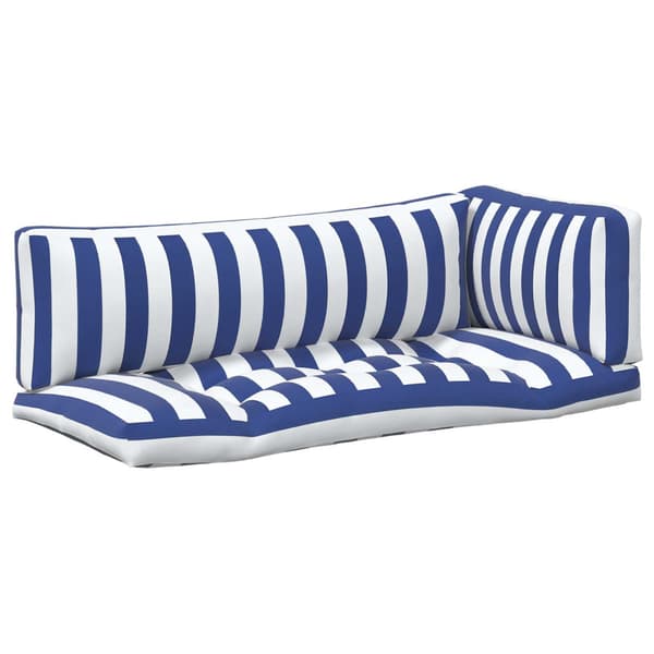 Utomhuskudde 3 pcs Blå och Vit 103 x 58 x 10 cm Tyg