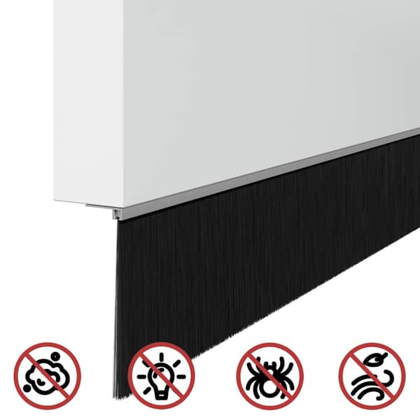 Självhäftande dörrborstlist 12 pcs Silver 100 cm
