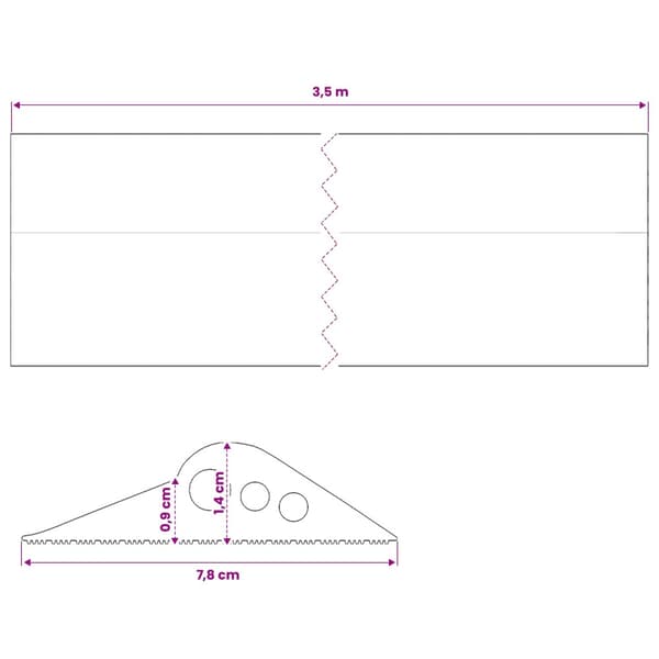 Garagegolvförsegling Svart 78 x 14 mm 3,5 m EPDM-gummi