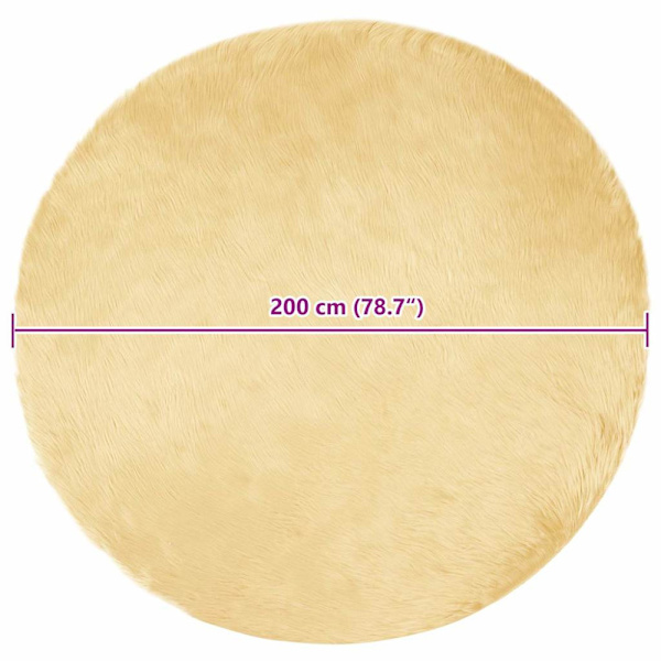 Fuskfäll matta TAFALLA Gräddvit Ø 200 cm Polyester