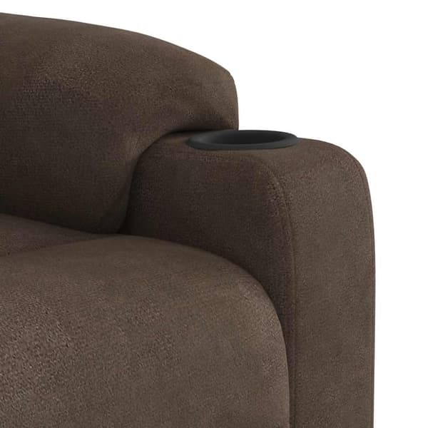 Massagefåtölj brun mikrofibertyg