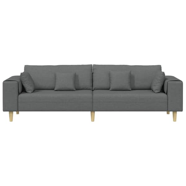Soffa med kudde Mörkgrå 250 x 77 x 76 cm tyg