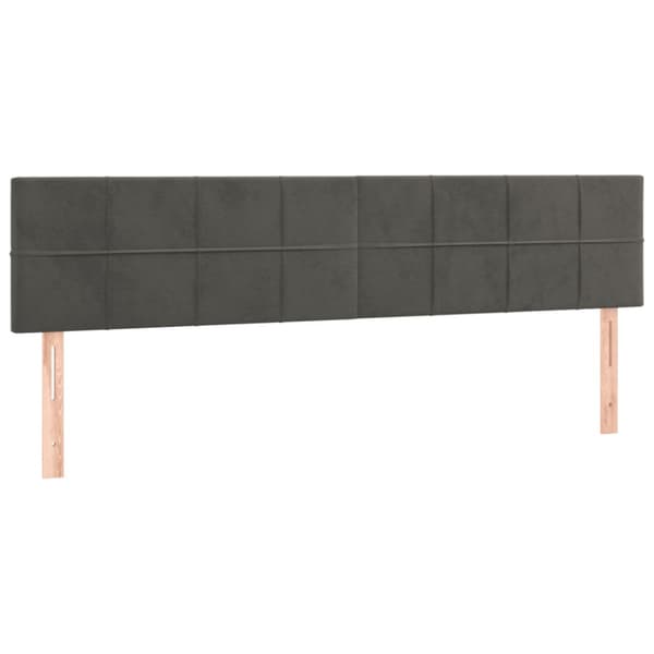 Ramsäng med madrass mörkgrå 180x200 cm sammet