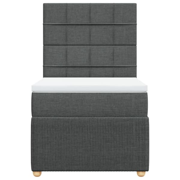 Ramsäng med madrass mörkgrå 100x200 cm tyg