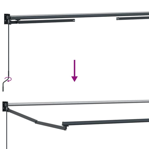 Manuell utdragbar markis med LED-lampor 3 x 2 m