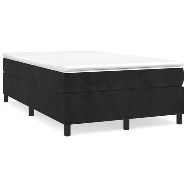 Ramsäng med madrass svart 120x200 cm sammet