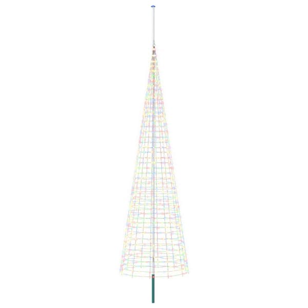 Julgransbelysning med markspett och flaggstång 500 cm