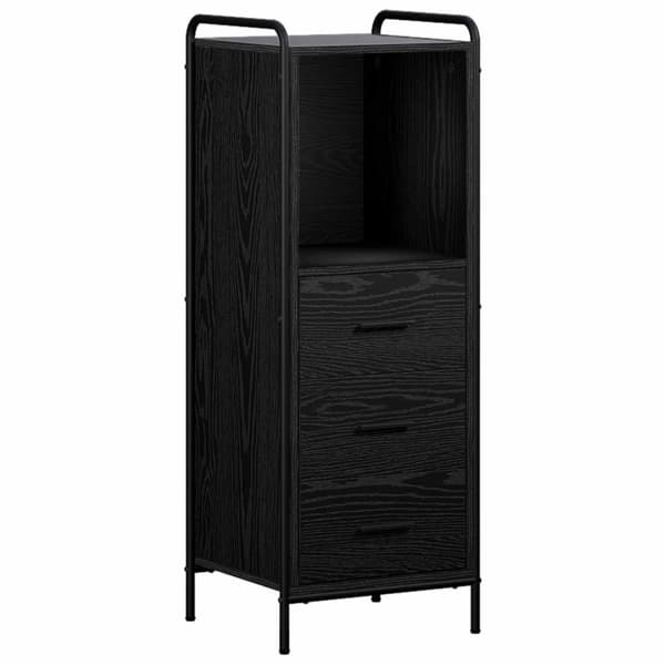 Badrumsskåpsset 3 st Svart ek 40 x 36 x 109,5 cm
