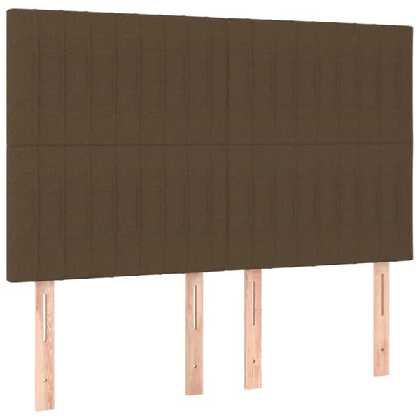 Sänggavel mörkbrun 144x5x118/128 cm tyg