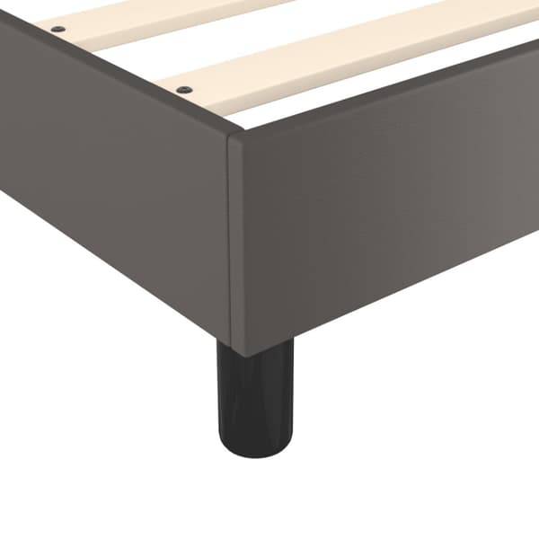 Ramsäng med madrass grå 90x200 cm konstläder