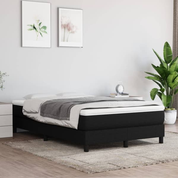 Boxspring-sängram svart 120x200 cm tyg