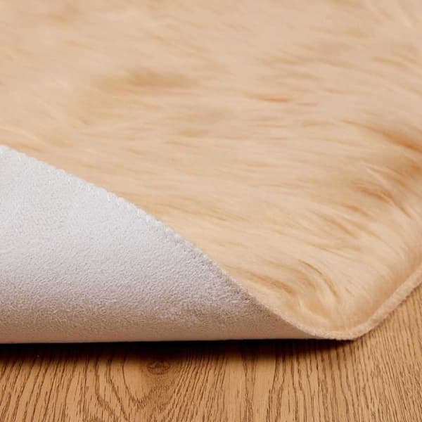 Fuskfäll matta TAFALLA Beige Ø 120 cm Polyester