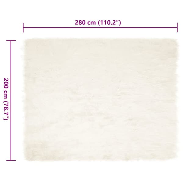 Fuskfäll matta TAFALLA Vit 200 x 280 cm Polyester