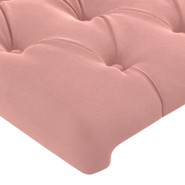 Sänggavel rosa 90x7x118/128 cm sammet