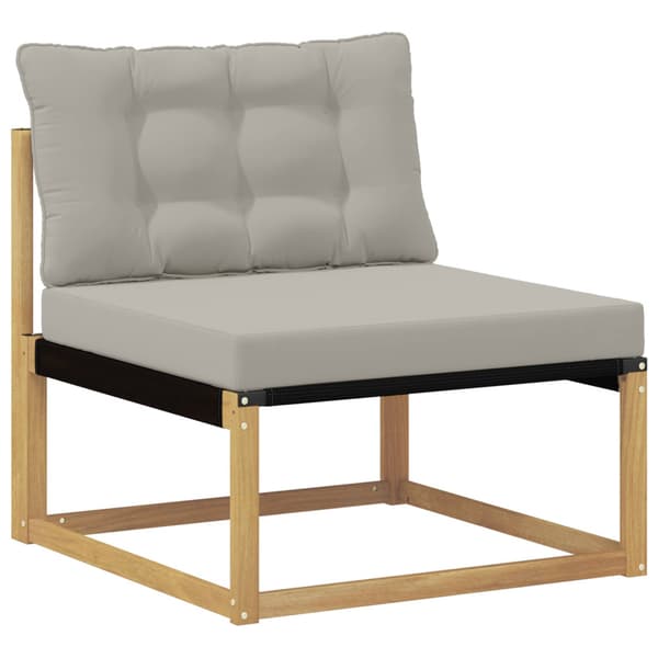 Utomhussoffset Massivt Akaciaträ och Textilene Vit