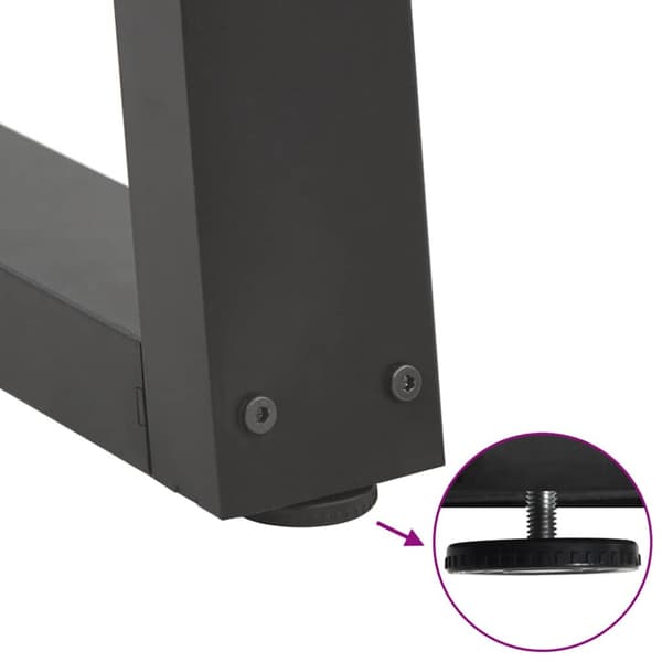 Matbordsben V-formade 2 st antracit 100x(72-73,3) cm stål