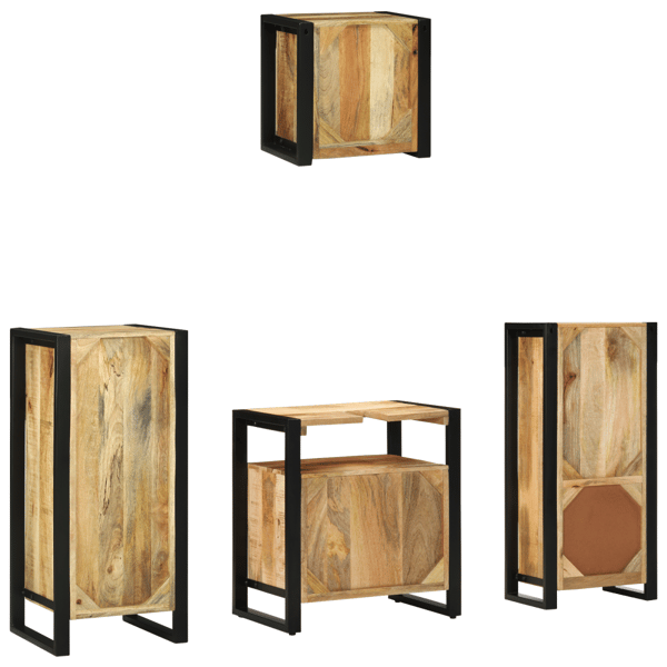 Badrumsmöbelset 4 st Brun och svart 40 x 35 x 90 cm